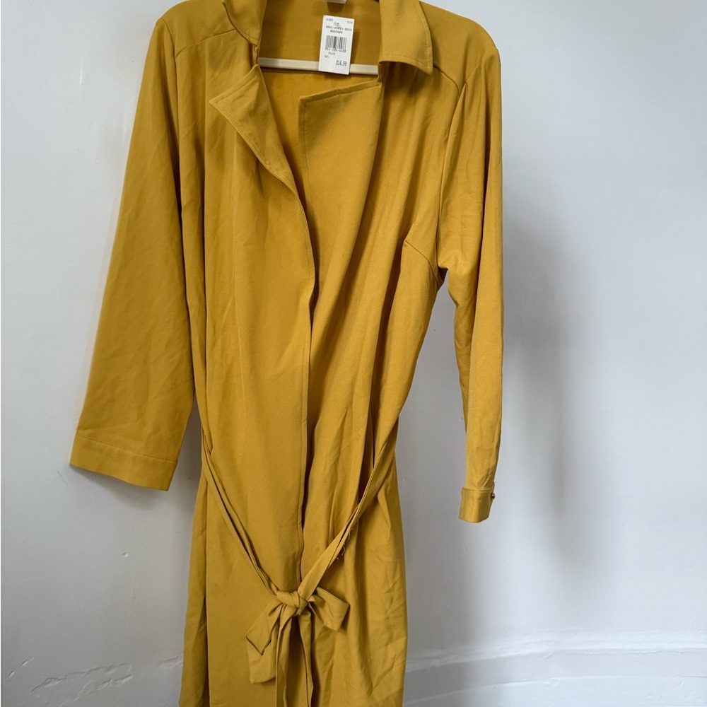 Mustard Yellow Long Sleeve Dress with Tie Waist